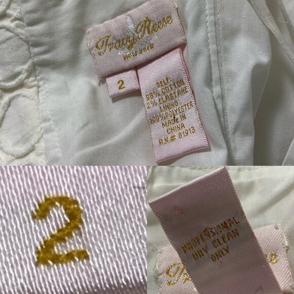 Tracy Reese Strapless Dress 2 Cream Mini Textured Pockets Bridal Resort - Picture 5 of 14